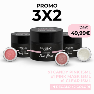 Candy Pink + Pink Mask + Clear ( Acrygel 15ml )